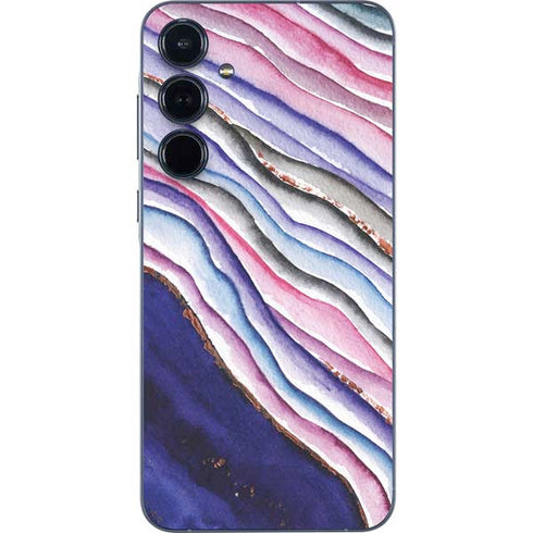Violet Watercolor Geode Galaxy A55 5G Skin